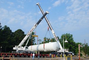 A Large Ship In The Background