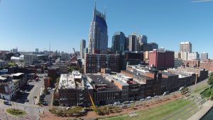 A Tall Building In A City