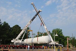 A Large Ship In The Background
